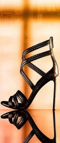 
                    
                        Michael Kors ~ Leather Sandal Stiletto, Black
                    
                