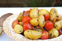 Warm BLT Potato Salad Recipe on Mom's Kitchen Handbook
