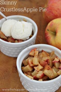 
                    
                        Skinny Apple Pie - this crustless apple pie is the perfect low calorie dessert to satisfy your sweet tooth without blowing your diet-only 50 calories and 1 weight watchers points plus!
                    
                