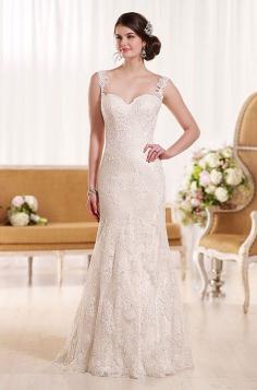 
                    
                        Beautiful lace wedding dress from Essense of Australia Fall 2015 bridal collection.
                    
                
