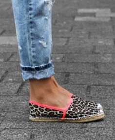 Leopard espadrille slip ons: I have to find out where these fabulous shoes came from!