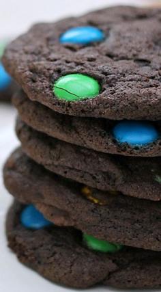 Chewy M&M Brownie Cookies