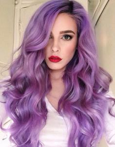 Purple hair waves emiunicorn.com #hair #hairstyle #haircolor #hairtutorial