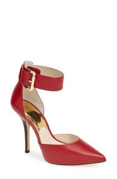 MICHAEL Michael Kors 'Brinkley' Ankle Strap Pointy Toe d'Orsay Pump (Women) available at #Nordstrom  lps 3,8888 black red size 5-11