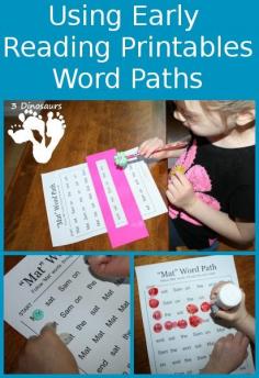 Using Early Reader Printables: Word Paths - 3Dinosaurs.com