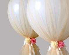 Wedding Tulle Balloon  Giant Balloon  36 Balloon by kismetologie, $32.50. Bridal Shower idea?