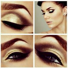 Gold eyes makeup