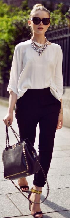 Statement Necklace; simple and classy outfit.