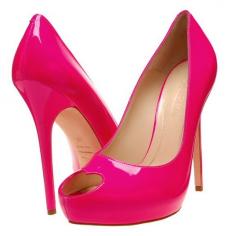 Hot pink heart peep toe!