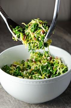 
                    
                        Kale & Brussel Sprouts salad - absolutely the best ever!!! You must try it - you won't regret it! Made it for the first time w/ company coming, and they took the leftovers home!
                    
                