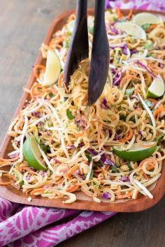 
                    
                        Pad Thai Salad with Spiralized Green Papaya and Spicy Peanut Dressing  - BoulderLocavore.com
                    
                