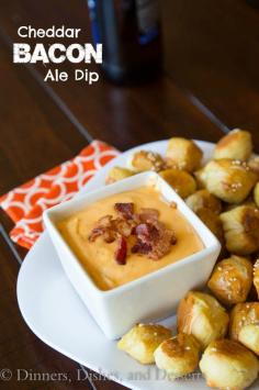 Cheddar Bacon Ale Dip - Going to be so good for Bowl games and Super Bowl!