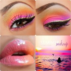 Bright Summer makeup ideas! "Re-pin" and "Like" if you love summer makeup ideas!