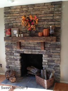 Pretty fall mantel