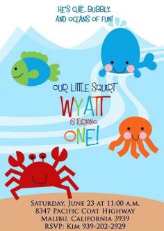 UNDER THE SEA Invitation Birthday Party with by littlebirdieprints, $15.00