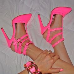 Love these pink high heels they are just so cute