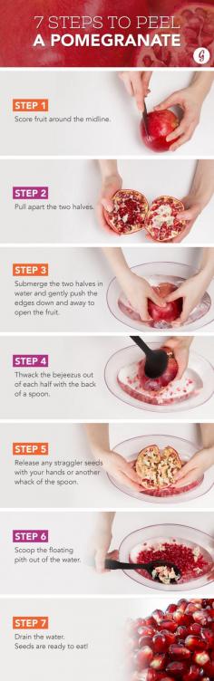 Pomegranate #cooking #tips "thwack the bejesus out of each half 