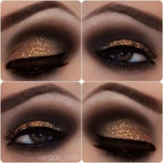 Glittery smoky eye make up - holiday make up