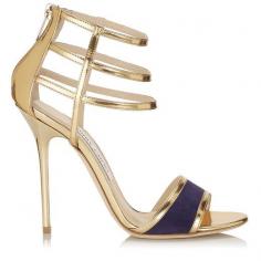 Jimmy Choo Love the navy with gold, but geez do we all have to wear such high heels to enjoy, please make kitten heels people!