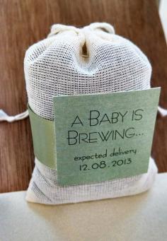 A Baby Unisex is Brewing Tea Bag party favor DIY by ideachic