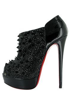 
                    
                        Christian Louboutin  high heel ankle boots (booties) - black studded holiday glamour
                    
                