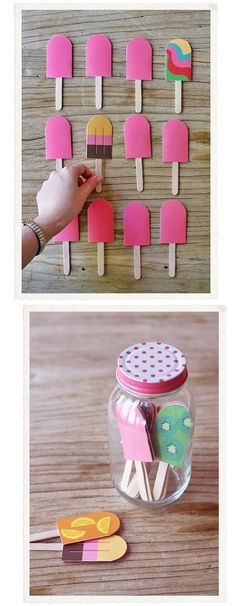
                    
                        Fun memory game..popsicles. I used this idea for a Christmas gift for my 3 year old niece although I didn&#39;t use popsicle shapes. Just different scrapbook paper prints on one side and laminated with contact paper.
                    
                