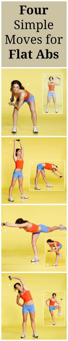A Core Workout for Flat Abs in Just FOUR Steps!  >>>Yay more standing ab things :) and these look easy enough..