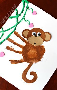 
                    
                        Handprint Monkey Valentine Craft for Kids - Crafty Morning
                    
                