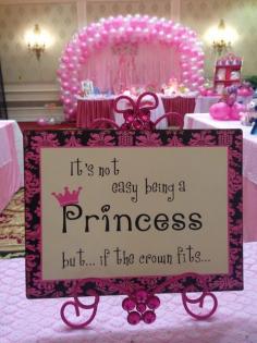 If they decorate crowns - a sign.  kenzys 1st birthday disney princess party ideas, treats, dessertz, favors