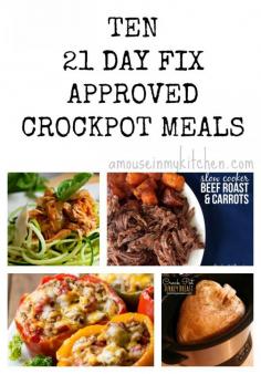 10 Healthy 21 Day Fix Approved Crock Pot Meals #clean #recipe #eatclean #easy #recipes