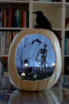 Pumpkin diorama. Cool idea.