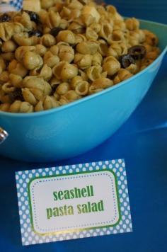 Seashell pasta salad (maybe like macaroni salad)