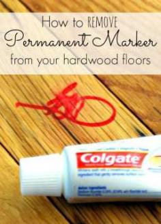 
                    
                        How to Remove Permanent Marker from your Hardwood Floors. Great tips for moms - this really works!
                    
                
