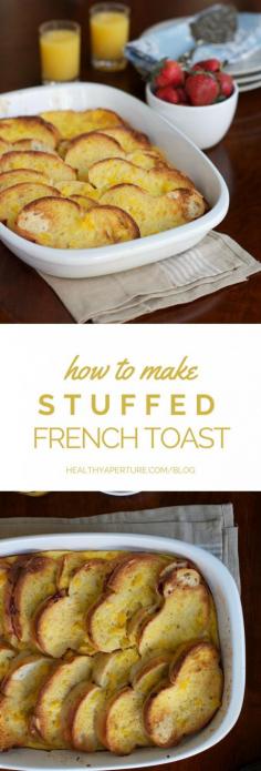 
                    
                        A video tutorial on  HealthyAperture about how to make stuffed french toast -- an easy make-ahead recipe perfect for breakfast or brunch. (originally sponsored by Incredible Egg).
                    
                