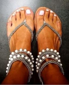 #cute #sandals #shoes #pretty #pearls #summer #fashion #style