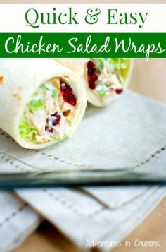 
                    
                        Is it lunch time yet? If so, head over and grab this awesome recipe! These Quick & Easy Chicken Salad wraps are perfect for a quick lunch or even a light dinner!
                    
                