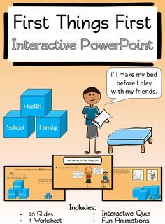 
                    
                        First Things First Interactive PowerPoint and Worksheet. Goes along great with Habit 3 of Stephen Covey&#39;s 7 Habits of Happy Kids and for Leader in Me Schools. Perfect way to introduce habit 3!
                    
                