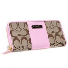 
                    
                        Coach Logo In Signature Large Pink Wallets CHV
                    
                