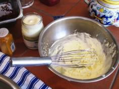 
                    
                        BEARNAISE HACK Frederik de Pue whisks mayonnaise, instead of raw eggs, into his bearnaise sauce.
                    
                