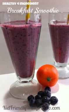 
                    
                        Healthy Four Ingredient Blueberries and Orange Juice Breakfast Smoothie Recipe! Delicious, and Nutritious Snack or Breakfast Drink!
                    
                