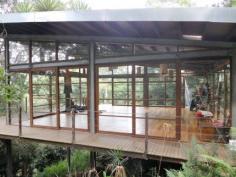 This morning I fetched my daughter from a yoga class at the Waterfall Retreat Centre. The roof garden was a lot better than the picture. The house overlooks the beautiful yoga studio. Well worth a visit for the tranquilty. -- Helen McNulty African Cotton