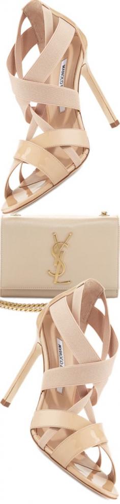 
                    
                        Manolo Blahnik Eletti Patent Crisscross Sandal, Nude
                    
                