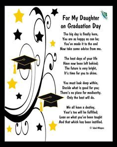 
                    
                        graduation for daughter | Items similar to For My Daughter on Graduation Day Poem (Digital Print ...
                    
                