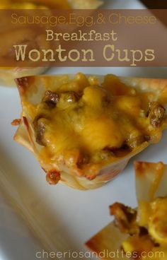 
                    
                        Sausage, Egg, &amp; Cheese Breakfast Wonton Cups; a deliciously healthy breakfast for families on the go!
                    
                