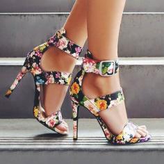 
                    
                        Floral Strappy Heels
                    
                