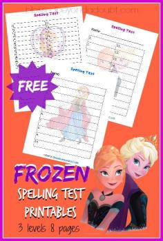 FREE Frozen Spelling Test Printables that work with all spelling lists!