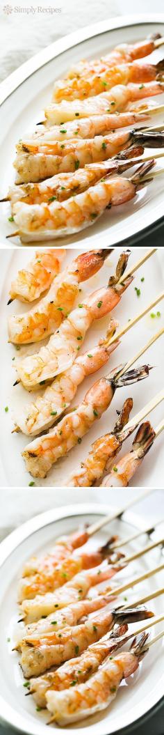 
                    
                        Grilled Garlic Shrimp Skewers  by simplyrecipes:  Easy grilled shrimp basted with garlic butter. #Shrimp_Skewers #Garlic #Butter #Easy #Fast
                    
                