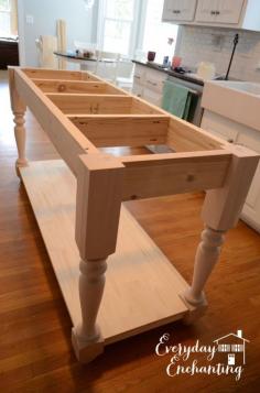 DIY Kitchen Island | Everyday Enchanting....could be a sofa table too!