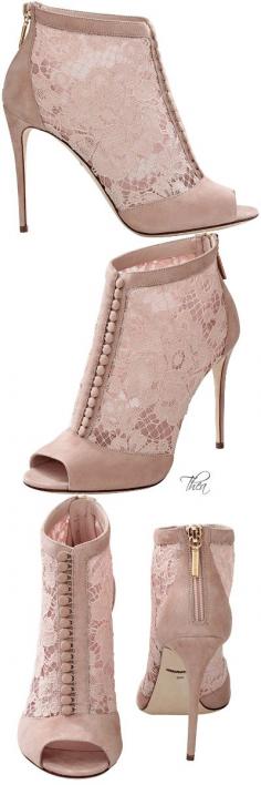 Pale Pink Open-Toe Bootie