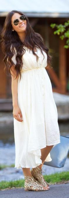 
                    
                        White Flowy Maxi Dress by Pink Peonies
                    
                